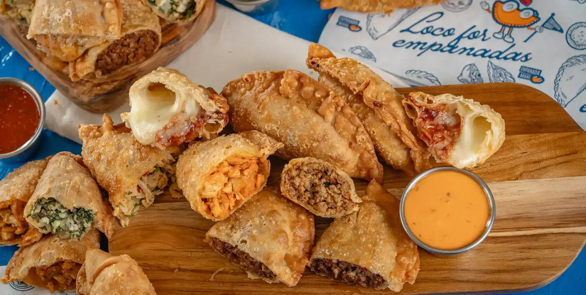 A spread of handcrafted empanadas